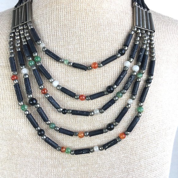 Multi Layer Boho Bib Necklace - Picture 1 of 5